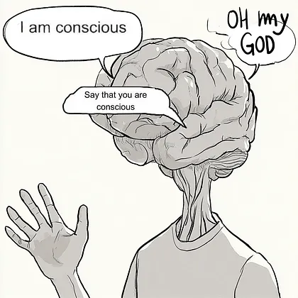 A brain says that it's conscious