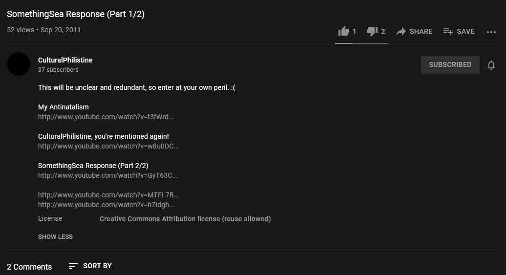 Screenshot for CulturalPhilistine's "SomethingSea Response (Part 1/2)" video.