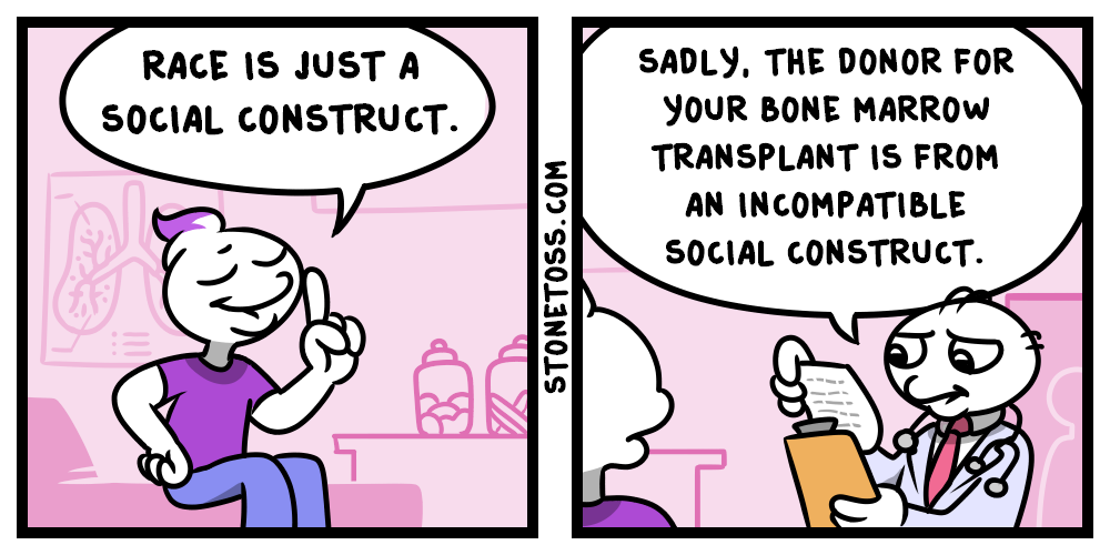 Stonetoss race, organ transplants, and social constructs comicstrip.